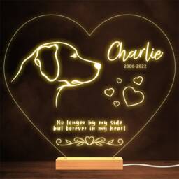 Labrador Dog Memorial Pet Loss Personalised Gift Warm Lamp Night Light - thumbnail 1