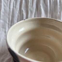 stripe Bubble Tumbler, Handmade Glazed Pot, 300Ml Vessel, Unique British Gift, Handcrafted Plant Whiskey Tumbler - thumbnail 3