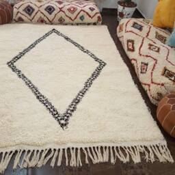 Moroccan Rug Handwoven Wool Carpet , Beni Ourain Rug, Moroccan Berber Rug Azilal Area Rugs - thumbnail 2