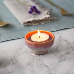Handmade Ceramic Tealight Holder Pretty Tea Light Candle Bowl - thumbnail 3