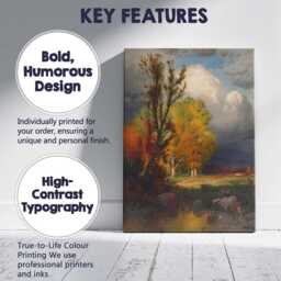 Dramatic Autumn Trees Stormy Sky Pastoral Landscape Canvas Wall Art Print Decor Picture Ready To Hang - thumbnail 2