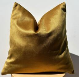 Mustard Velvet Pillow Cover, Soft Cotton Fabric, Euro Sham - thumbnail 1