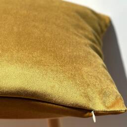 Mustard Velvet Pillow Cover, Soft Cotton Fabric, Euro Sham - thumbnail 2