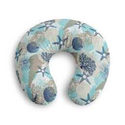 Seaside Shells & Starfish Nursing Pillow Cover - Ocean Coral Pattern - thumbnail 2