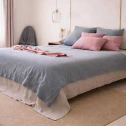 Luxury Linen Bedding - 100% Duvet Cover, Handmade, Breathable Natural Flax, Custom Size Available - thumbnail 3