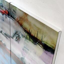Large Abstract Metal Wall Art, Original Oil Painting On Aluminum, Handmade - thumbnail 3