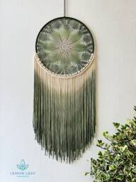 Hand-Dyed Macrame Dreamcatcher Boho Bedroom Wall Hanging - thumbnail 1