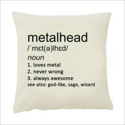 Metalhead Definition Cotton Canvas Cushion Cover - 50cm Square - thumbnail 1