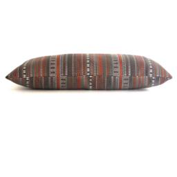 Grey Brown & Orange Modern Stripe Throw Pillow Cover Decorative Upholstery Fabric Lumbar Pillowcase - thumbnail 2