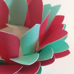 Paper Lotus Lantern -Red & Turquoise - thumbnail 2