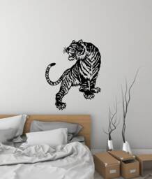 Tiger Vinyl Wall Decal Predator Animal Home Living Room Stickers Mural - #3053Di - thumbnail 1