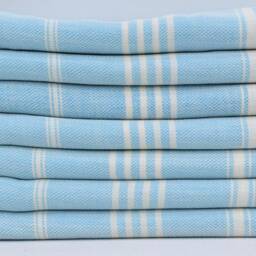 Wholesale Towel, Peshtemal Towel, Turkish Towel Cotton Bath 40x70 Blue Striped Hammam Tkr-Sltn - thumbnail 2