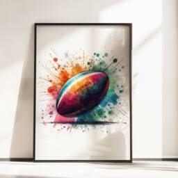 Rugby Print Set - 3 Posters - Boys Bedroom Decor A4/A3 Wall Art Gifts Kids Artwork Boy Player Gift - thumbnail 3