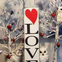 Love Wood Sign Valentine's Day Decoration Large Distressed Vertical Wall Hanging Rustic Primitive Farm Decor Gift Heart - thumbnail 3