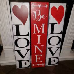 Love Wood Sign Valentine's Day Decoration Large Distressed Vertical Wall Hanging Rustic Primitive Farm Decor Gift Heart - thumbnail 4