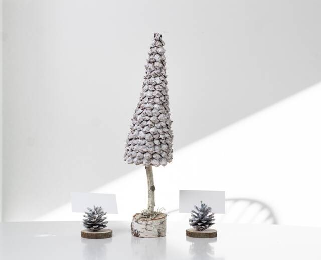 White Pinecone Christmas Tree, Rustic Eco Christmas, Fresh Natural Pine Cone Decor, Table Decor - image 1