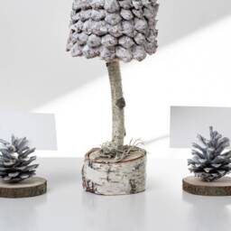 White Pinecone Christmas Tree, Rustic Eco Christmas, Fresh Natural Pine Cone Decor, Table Decor - thumbnail 4