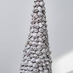 White Pinecone Christmas Tree, Rustic Eco Christmas, Fresh Natural Pine Cone Decor, Table Decor - thumbnail 3