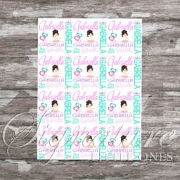 Personalized Baby Blanket, Hat, Name Swaddle Receiving Shower Gift, Birth Announcement Hat - thumbnail 2