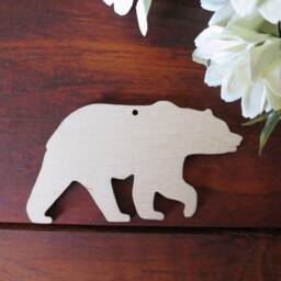 Bear Wooden Christmas Ornament Rustic Woodland Decor, Set Of 5 - thumbnail 2