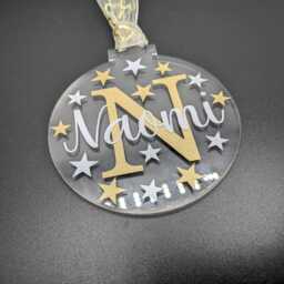 Personalised Christmas Monogram Bauble/Tree Decoration Name - thumbnail 2