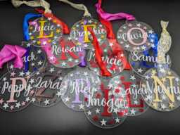 Personalised Christmas Monogram Bauble/Tree Decoration Name