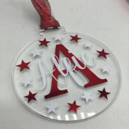 Personalised Christmas Monogram Bauble/Tree Decoration Name - thumbnail 4