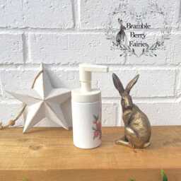 Robin Blossom Bird Soap Dispenser Hand Wash Lotion Glass Handmade - thumbnail 3