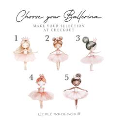 Set Of 3 Pink Ballerina Nursery Print Set Personalised Girls Room Decor - thumbnail 2