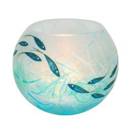 Handmade Strawsilk Glass Fish Candle Holder. Ocean Colours - thumbnail 2