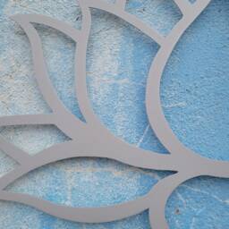 Silver Lotus Flower Metal Wall Art Yoga Decor - 31 - thumbnail 3