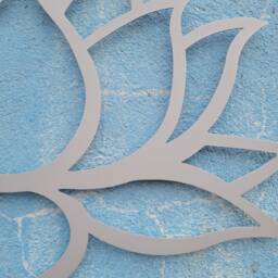 Silver Lotus Flower Metal Wall Art Yoga Decor - 31 - thumbnail 2