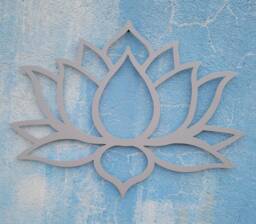 Silver Lotus Flower Metal Wall Art Yoga Decor - 31 - thumbnail 1