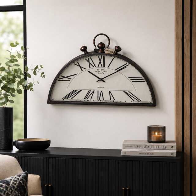 Jarika Half Round Unusual Wall Clock - image 1