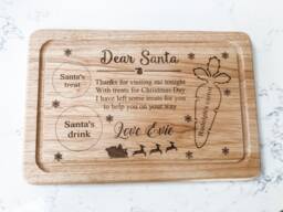 Santa Plate Personalised Wooden Christmas Eve Father Christmas Rudolph Board Personalized