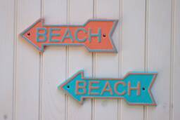 Beach Decor Cast Iron Sign Arrow Wall - Pick Your Colors - thumbnail 1