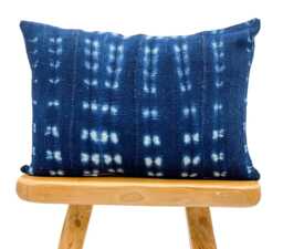 Indigo Pillow, Blue Pillow, Mudcloth African Pillow Cover, Decorative Pillow- Lumbar Sofa Cushion, Pillow - thumbnail 1