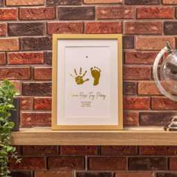 Personalised Foil Baby Print With Wood Frame Newborn Birth Wall Art Custom Name Nursery Decor New Gift Keepsake