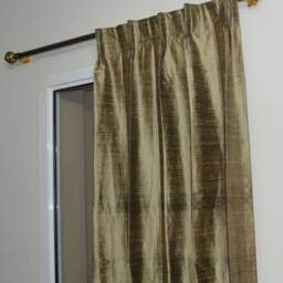 Dull Gold Colored Silk Drapes in Rich Raw/Dupioni - thumbnail 3