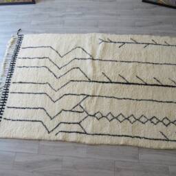 Moroccan Rug Vintage Beni Ourain 100% Laine Authentic Teppich Berber - thumbnail 2