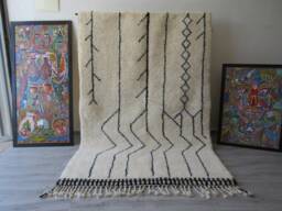 Moroccan Rug Vintage Beni Ourain 100% Laine Authentic Teppich Berber - thumbnail 1