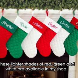 Personalized Christmas Stocking. White Quilted - thumbnail 4