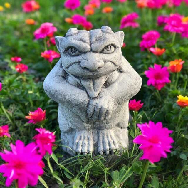 Stone Gargoyle Garden Statue Gothic Yard Art Concrete Grotesque Figure Fantasy Guardian Sculpture Outdoor Cement Ornament Unique Lawn Decor - image 1