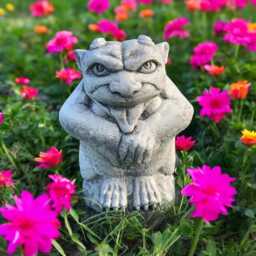 Stone Gargoyle Garden Statue Gothic Yard Art Concrete Grotesque Figure Fantasy Guardian Sculpture Outdoor Cement Ornament Unique Lawn Decor - thumbnail 1