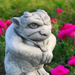 Stone Gargoyle Garden Statue Gothic Yard Art Concrete Grotesque Figure Fantasy Guardian Sculpture Outdoor Cement Ornament Unique Lawn Decor - thumbnail 4