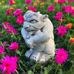 Stone Gargoyle Garden Statue Gothic Yard Art Concrete Grotesque Figure Fantasy Guardian Sculpture Outdoor Cement Ornament Unique Lawn Decor - thumbnail 2