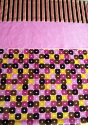 Sale Pinks, Browns, Bright Yellow Crazy Squares & Stripes Minky Baby/Toddler Blanket - thumbnail 2
