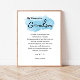 Grandson Birthday Gift - Personalised Poem For Graduation, 18Th, 21st Unframed - thumbnail 2