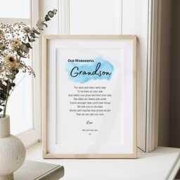 Grandson Birthday Gift - Personalised Poem For Graduation, 18Th, 21st Unframed - thumbnail 1
