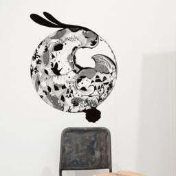 Rabbits in The Moon Wall Sticker Decal - Illustration Stickers, Animals Decals, Home Decor, Art, Illustrations - thumbnail 1